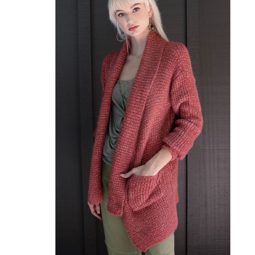 LAST Fired Brick Ultra Cozy Fuzzy Cardigan